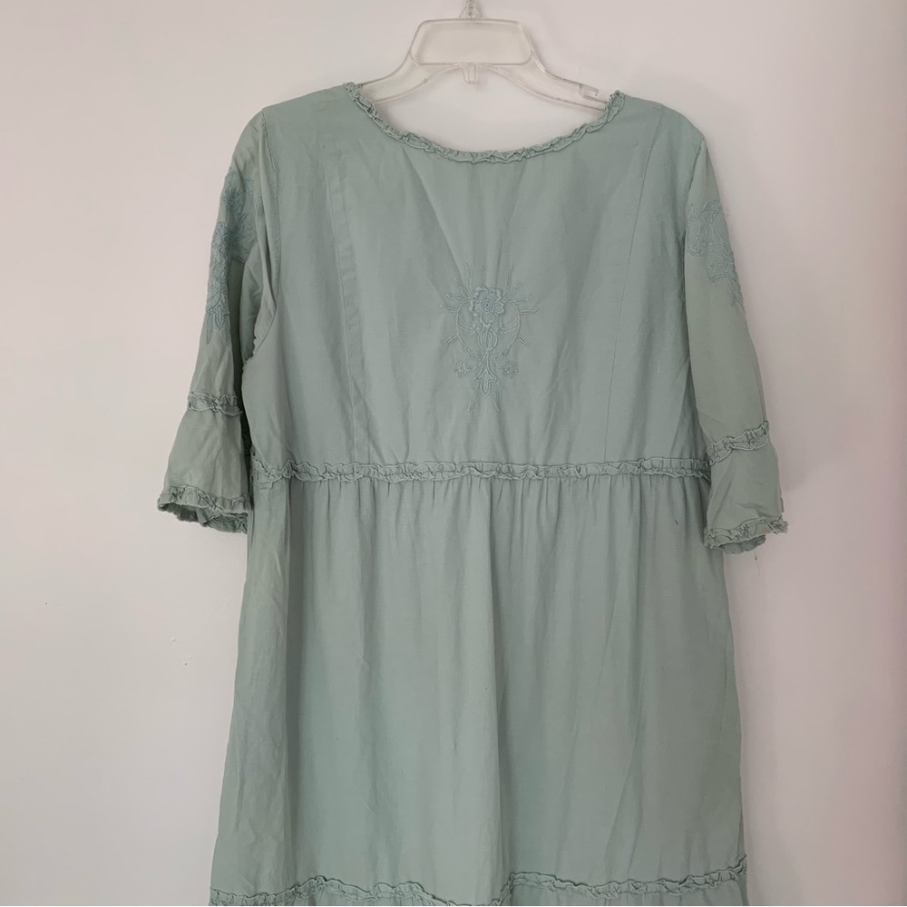 Soft Surroundings Embroidered Prairie Cottagecore Maxi Nightgown Dress - Picture 3 of 6